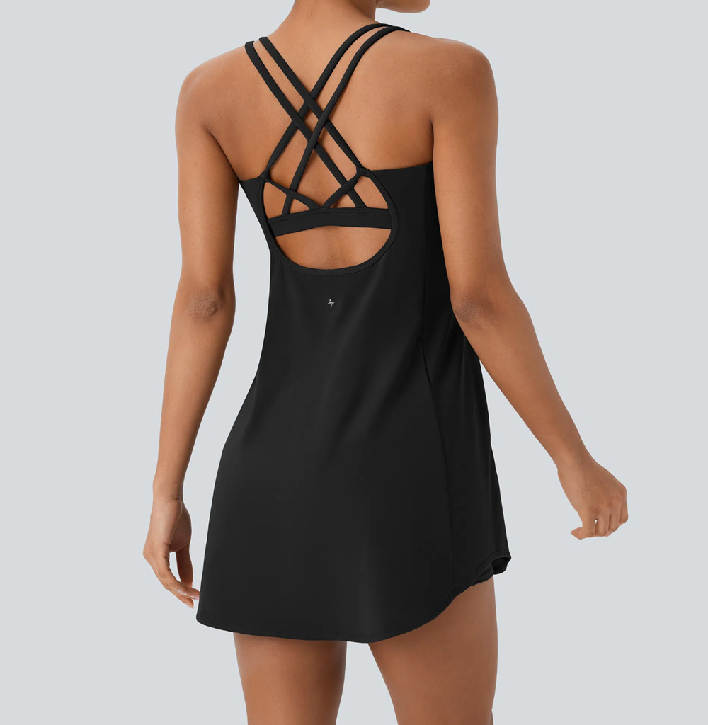 New Halara SoftlyZero™ Plush Cut Out Womens Active Dress L NWT
